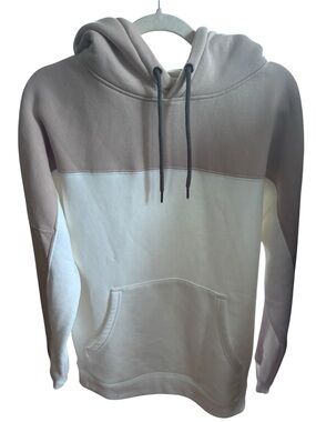 Mossimo Supply Co. Two-Tone Taupe & White Crewneck Hoodie